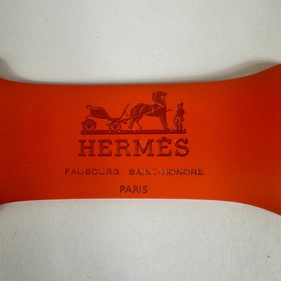 Apple Watch Hermes Orange Rubber Band 42mm Authentic w/ Box - Picture 5 of 10